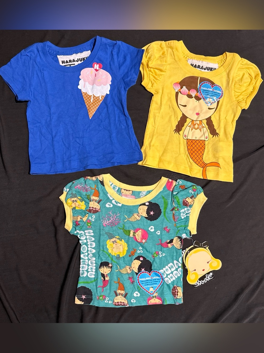New Gwen Stefani Harajuku Lovers Baby size 3/6 Months 3 Shirt Lot